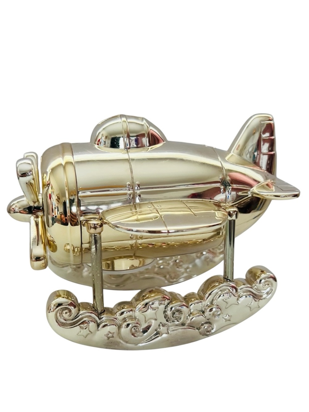 Reed and Barton Airplane Silverplate Seaplane Coin Bank